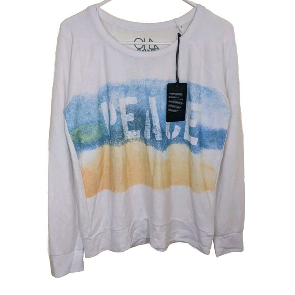 Chaser Peace Sweatshirt Sweater Pullover Comfy Loungewear Casual Medium - Picture 1 of 8